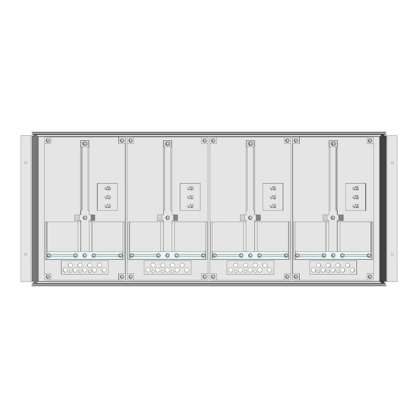 Meter box insert 1-row, 4 meter boards / 8 Modul heights