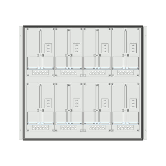 Meter box insert 2-rows, 8 meter boards / 18 Modul heights