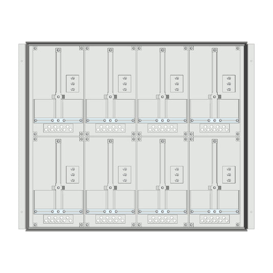 Meter box insert 2-rows, 8 meter boards / 16 Modul heights