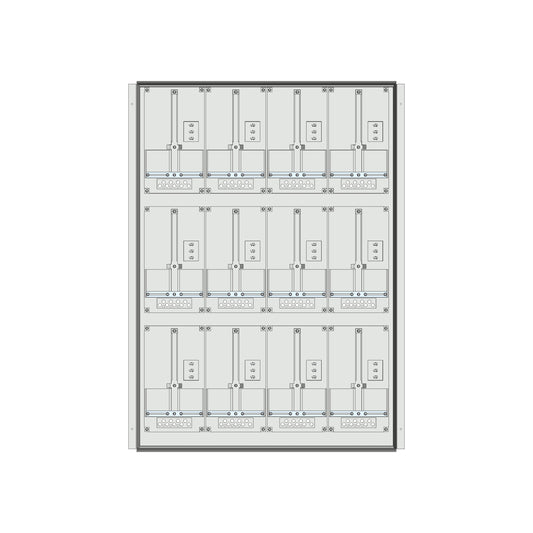 Meter box insert 3-rows, 12 meter boards / 27 Modul heights