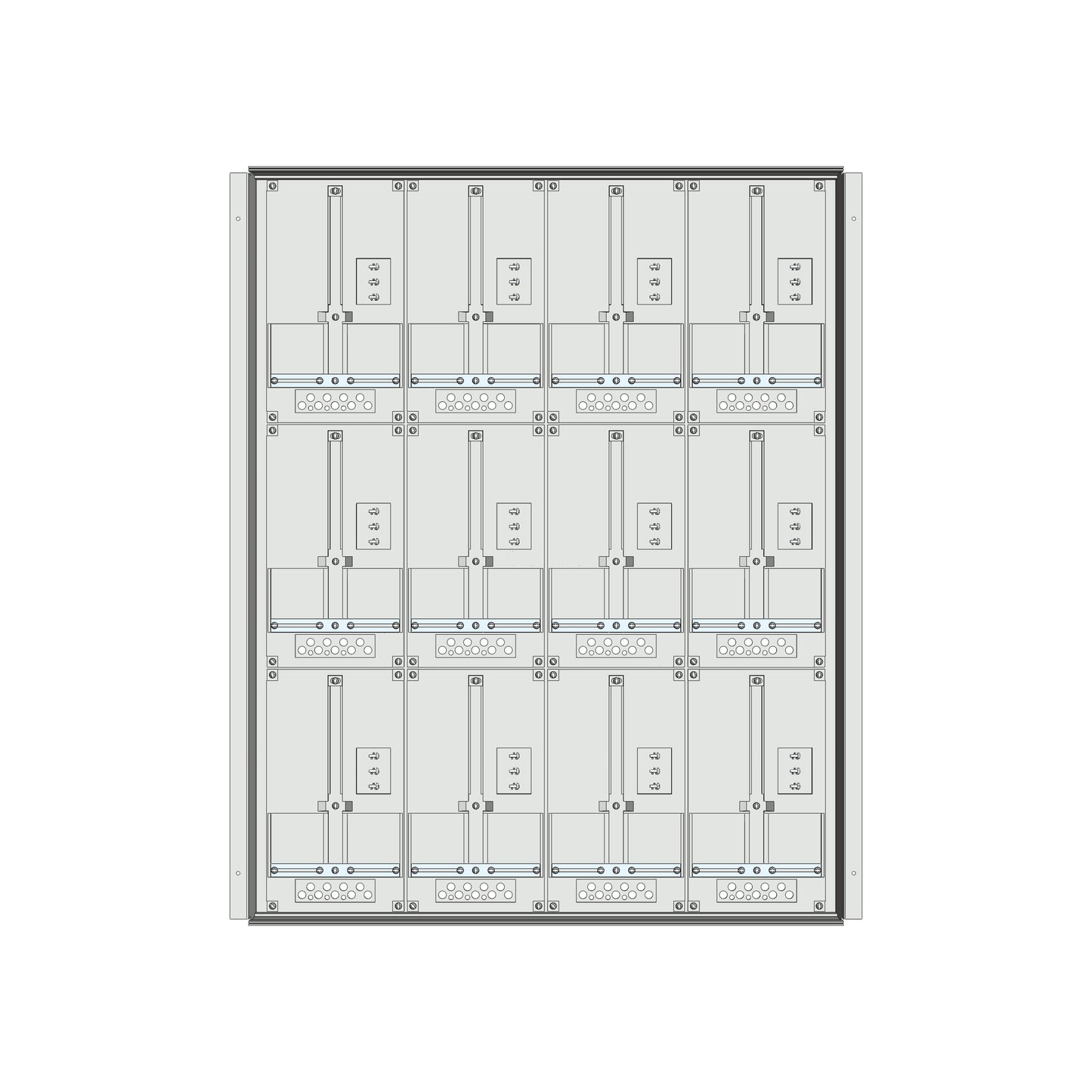 Meter box insert 3-rows, 12 meter boards / 24 Modul heights