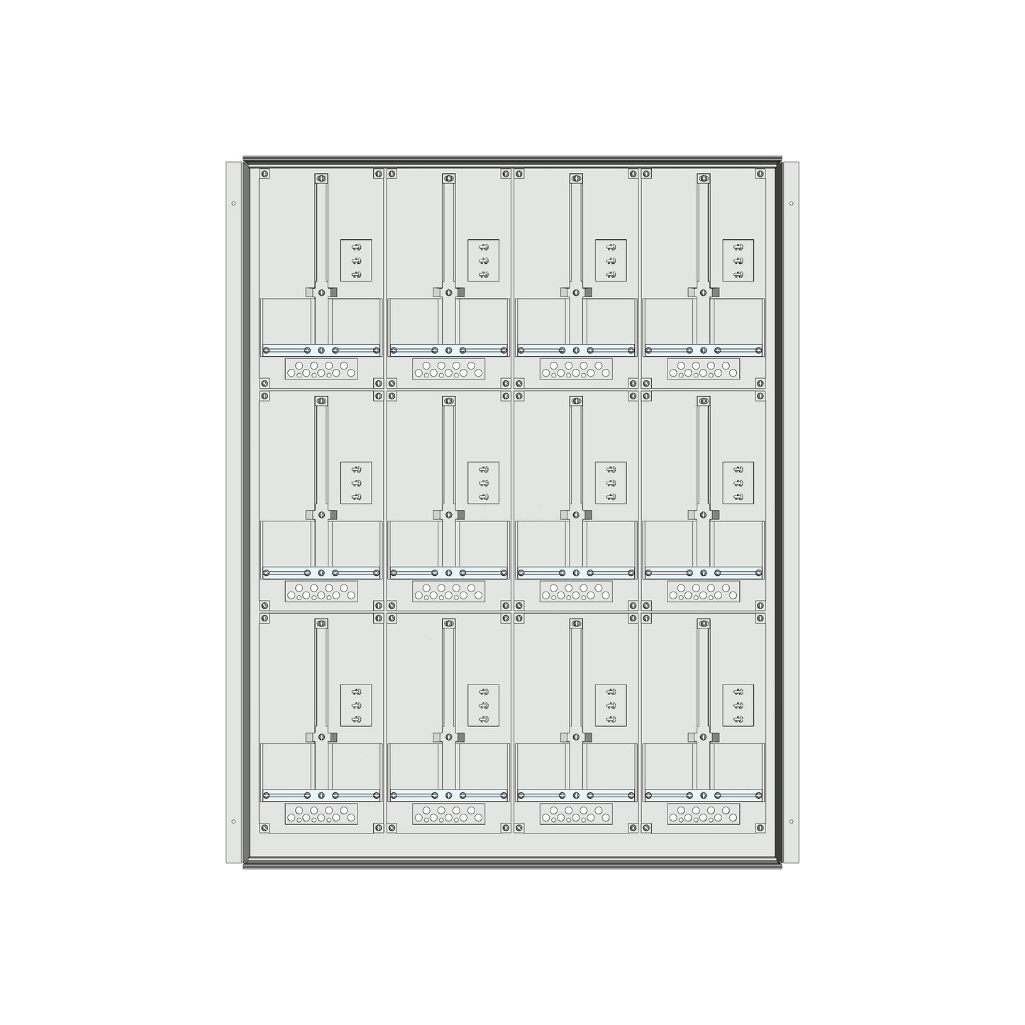 Meter box insert 3-rows, 12 meter boards / 25 Modul heights