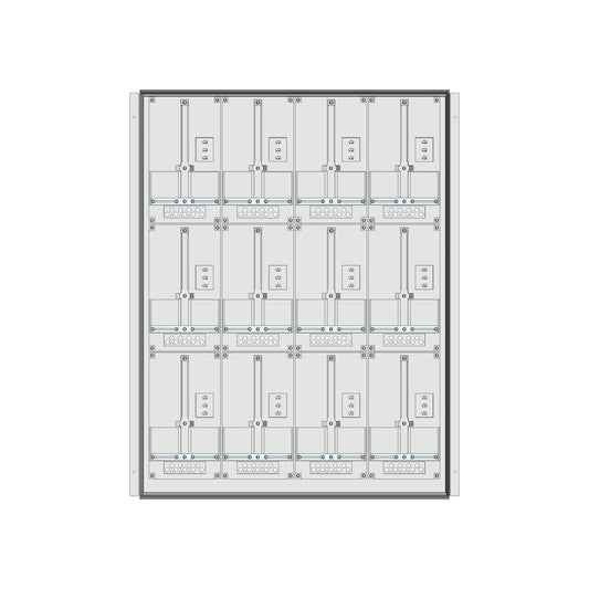 Meter box insert 3-rows, 12 meter boards / 25 Modul heights