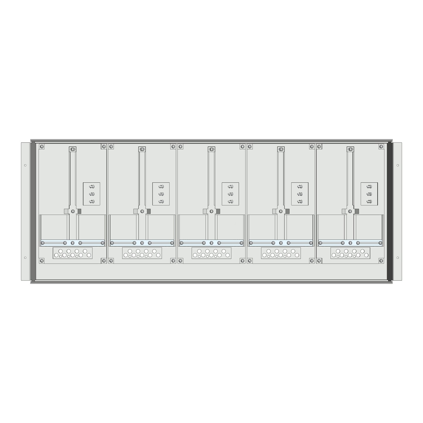 Meter box insert 1-row, 5 meter boards / 9 Modul heights
