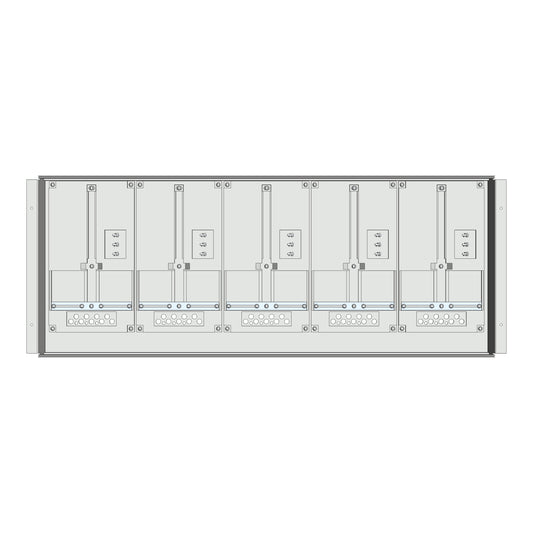 Meter box insert 1-row, 5 meter boards / 9 Modul heights