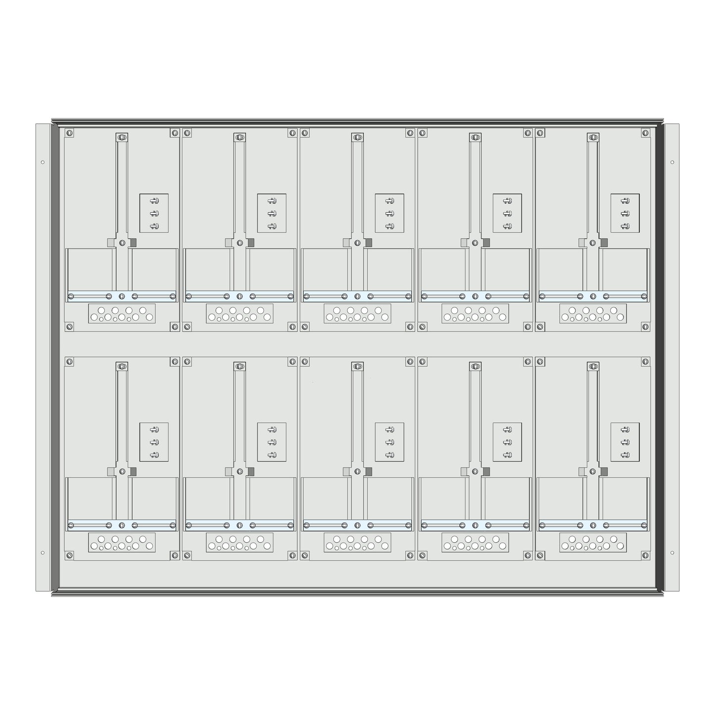 Meter box insert 2-rows, 10 meter boards / 18 Modul heights