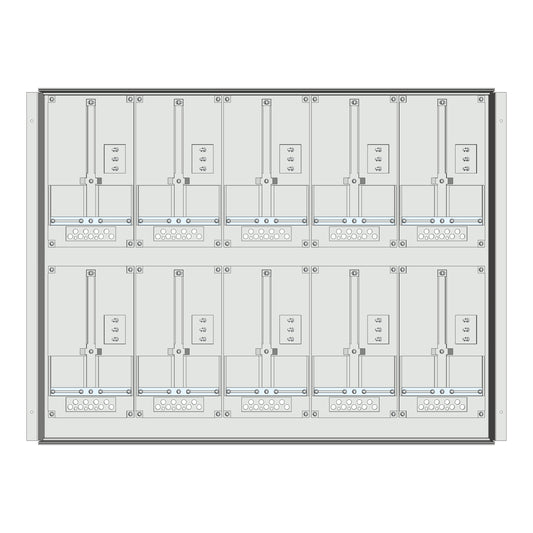 Meter box insert 2-rows, 10 meter boards / 18 Modul heights