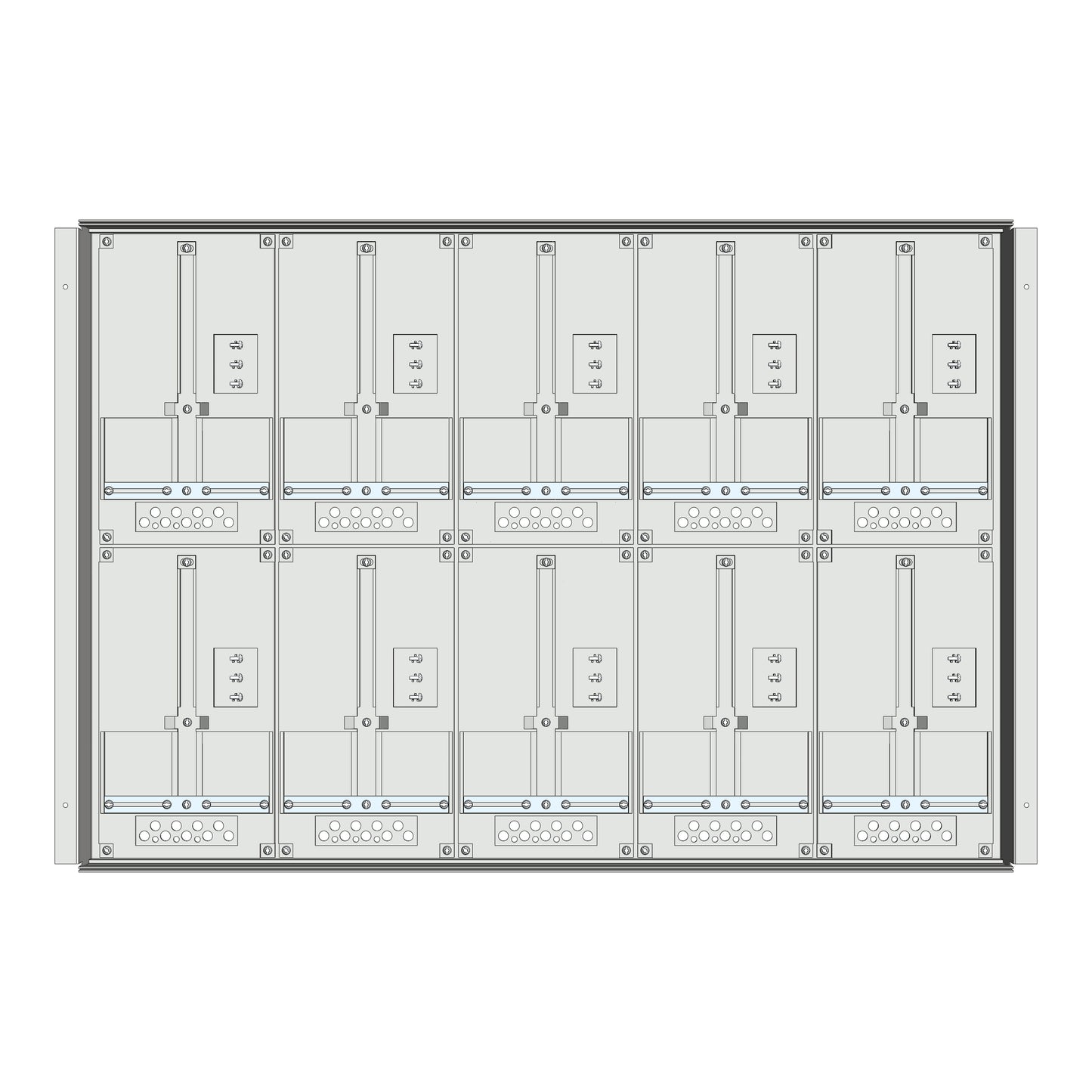 Meter box insert 2-rows, 10 meter boards / 16 Modul heights