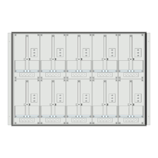 Meter box insert 2-rows, 10 meter boards / 16 Modul heights