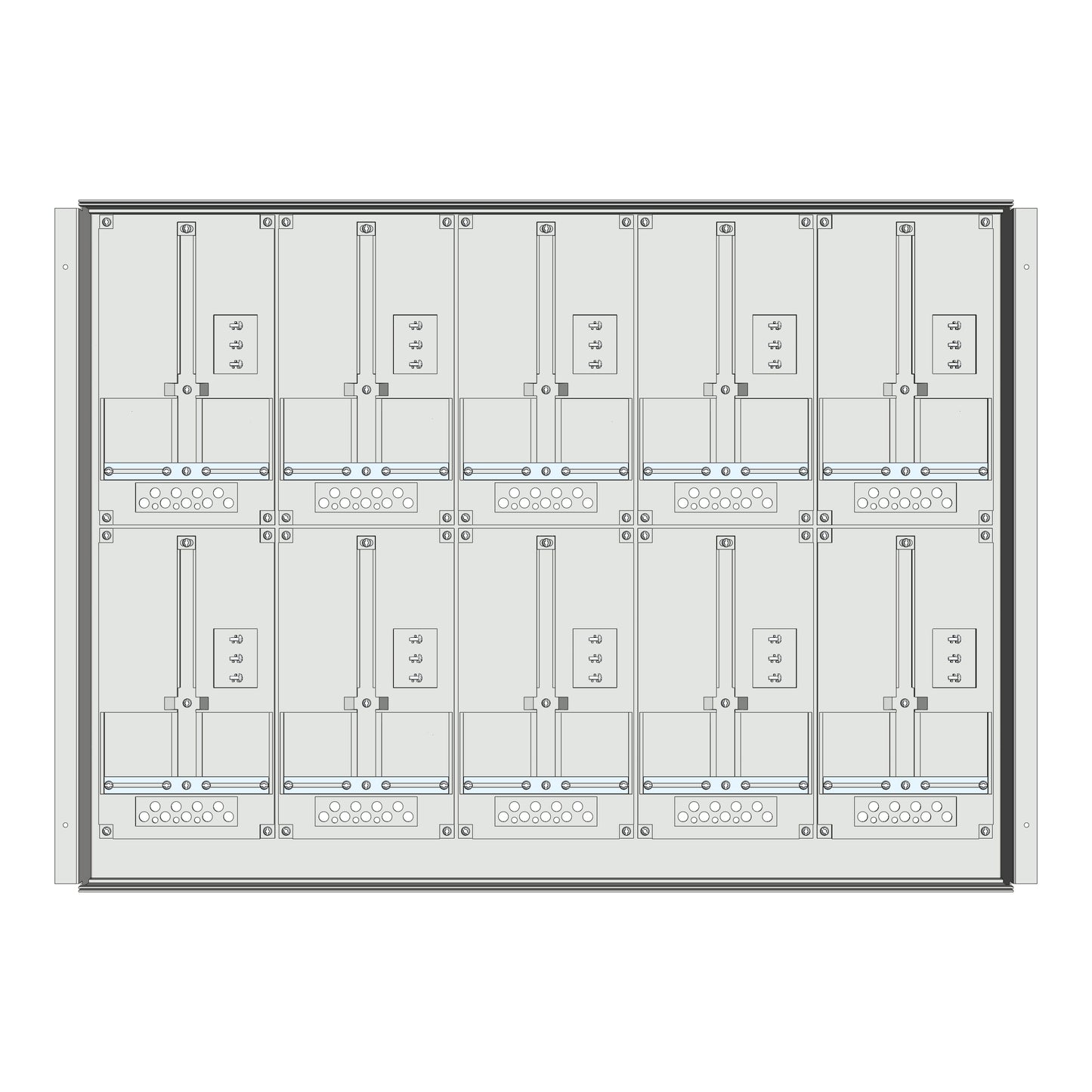 Meter box insert 2-rows, 10 meter boards / 17 Modul heights