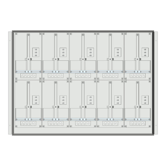 Meter box insert 2-rows, 10 meter boards / 17 Modul heights