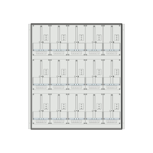 Meter box insert 3-rows, 15 meter boards / 27 Modul heights