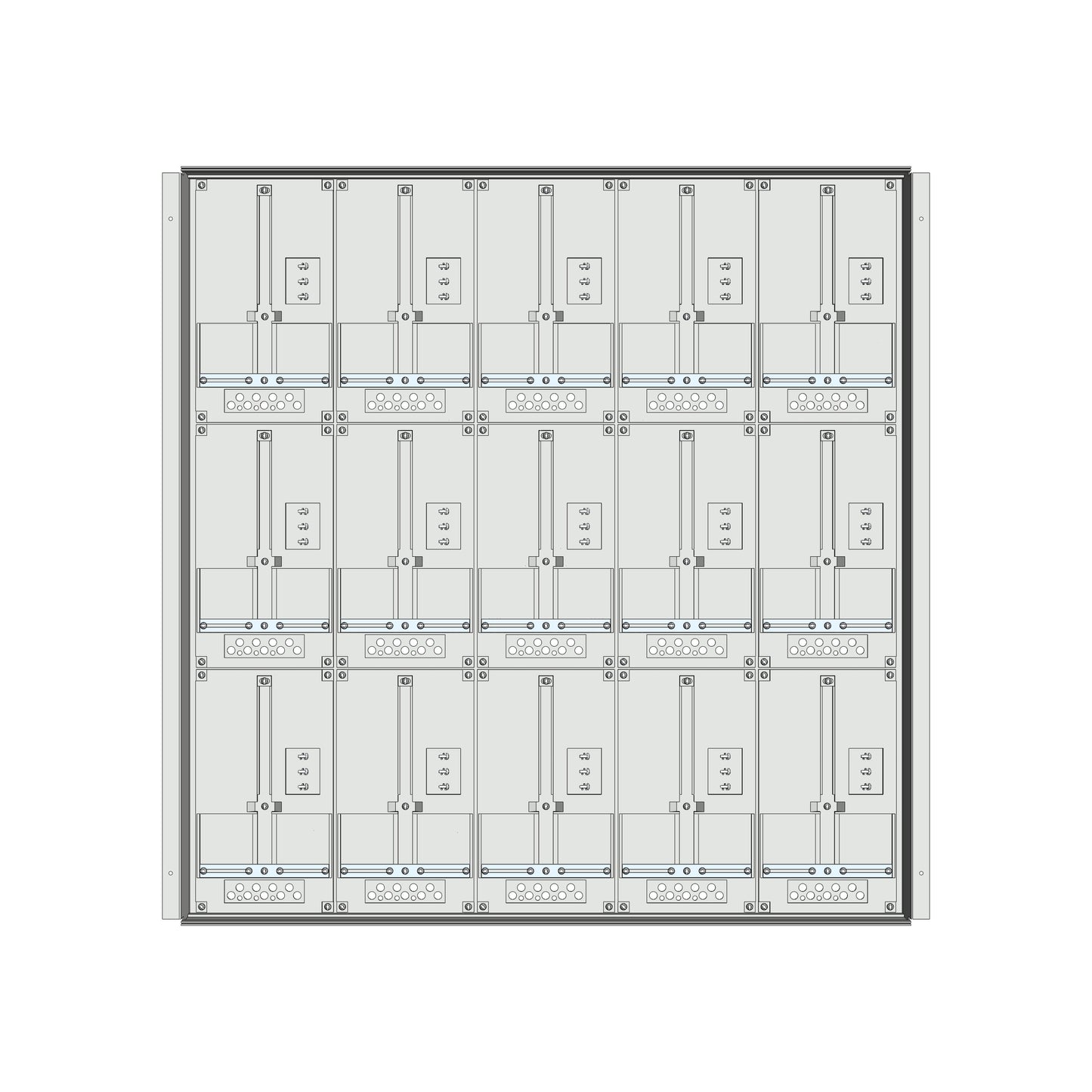 Meter box insert 3-rows, 15 meter boards / 24 Modul heights