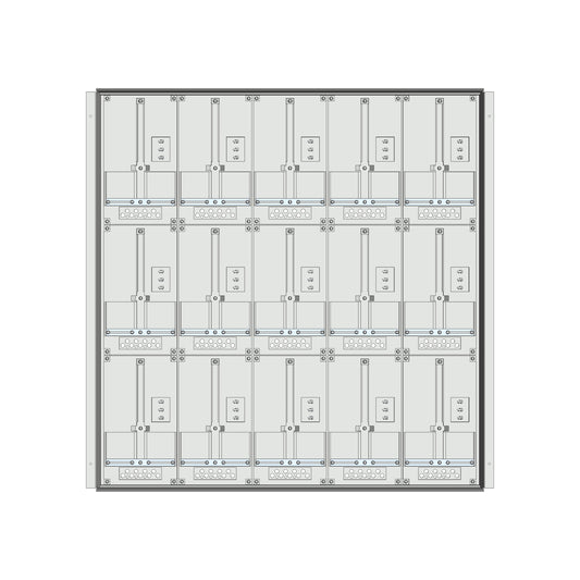 Meter box insert 3-rows, 15 meter boards / 24 Modul heights