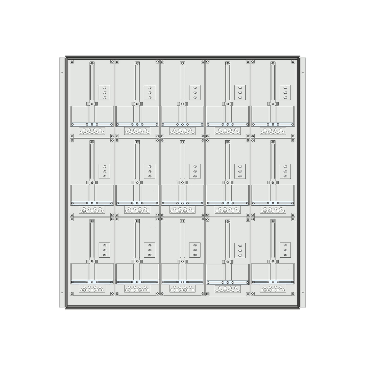 Meter box insert 3-rows, 15 meter boards / 25 Modul heights