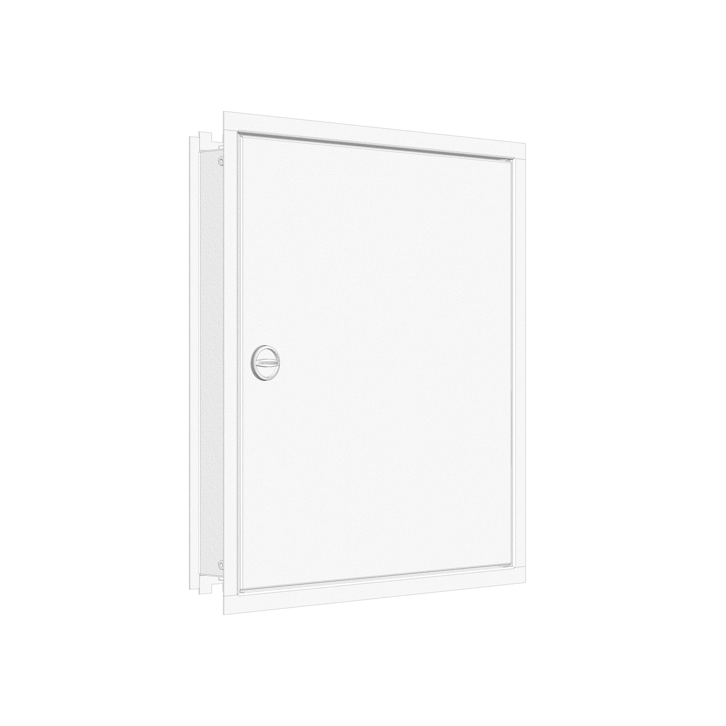 Flush-mounted frame flat + door 2-12, 3-part system, 100mm