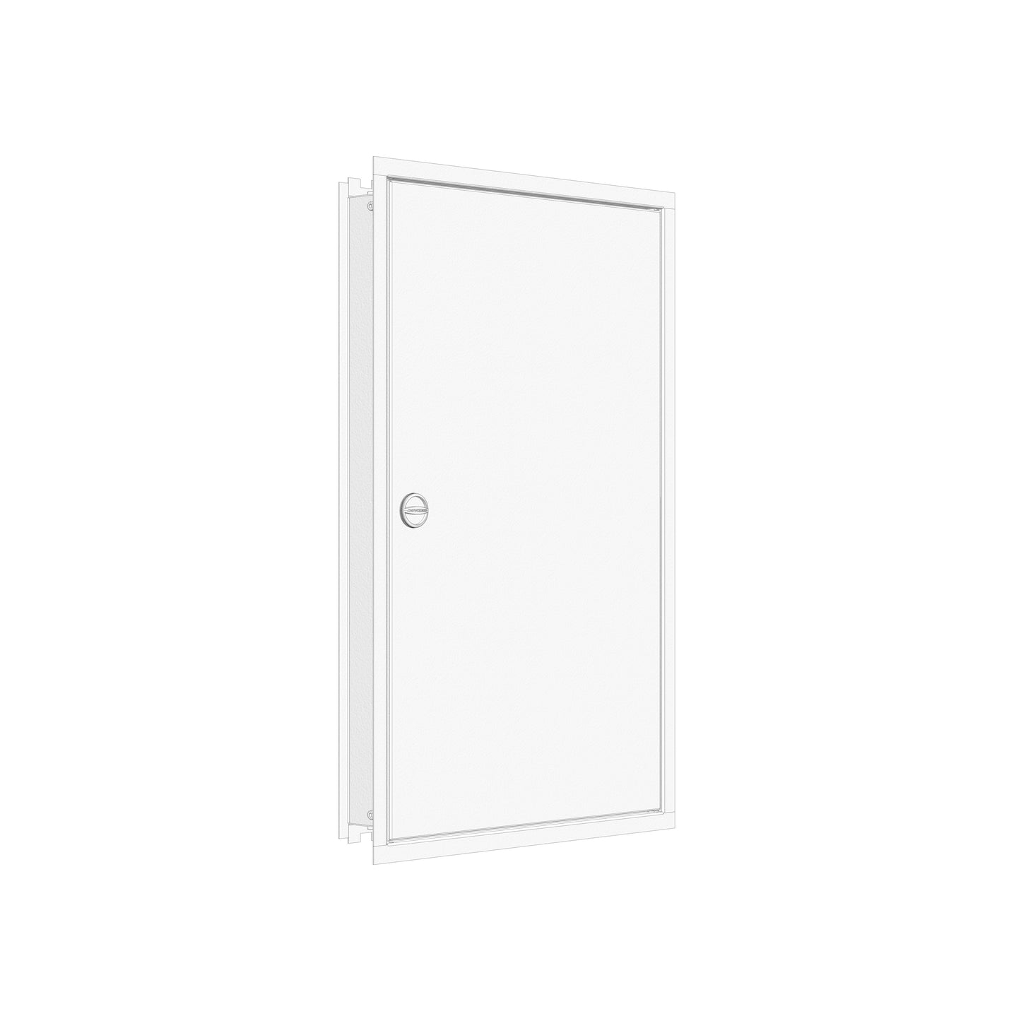 Flush-mounted frame flat + door 2-18, 3-part system, 100mm