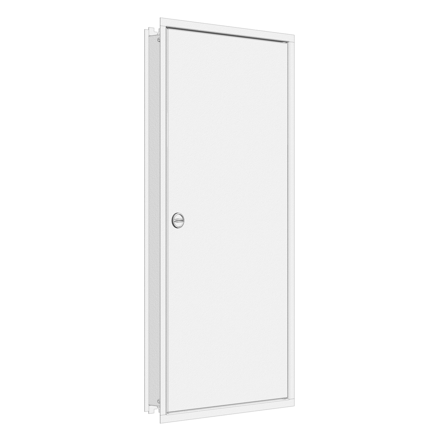 Flush-mounted frame flat + door 2-24, 3-part system, 100mm
