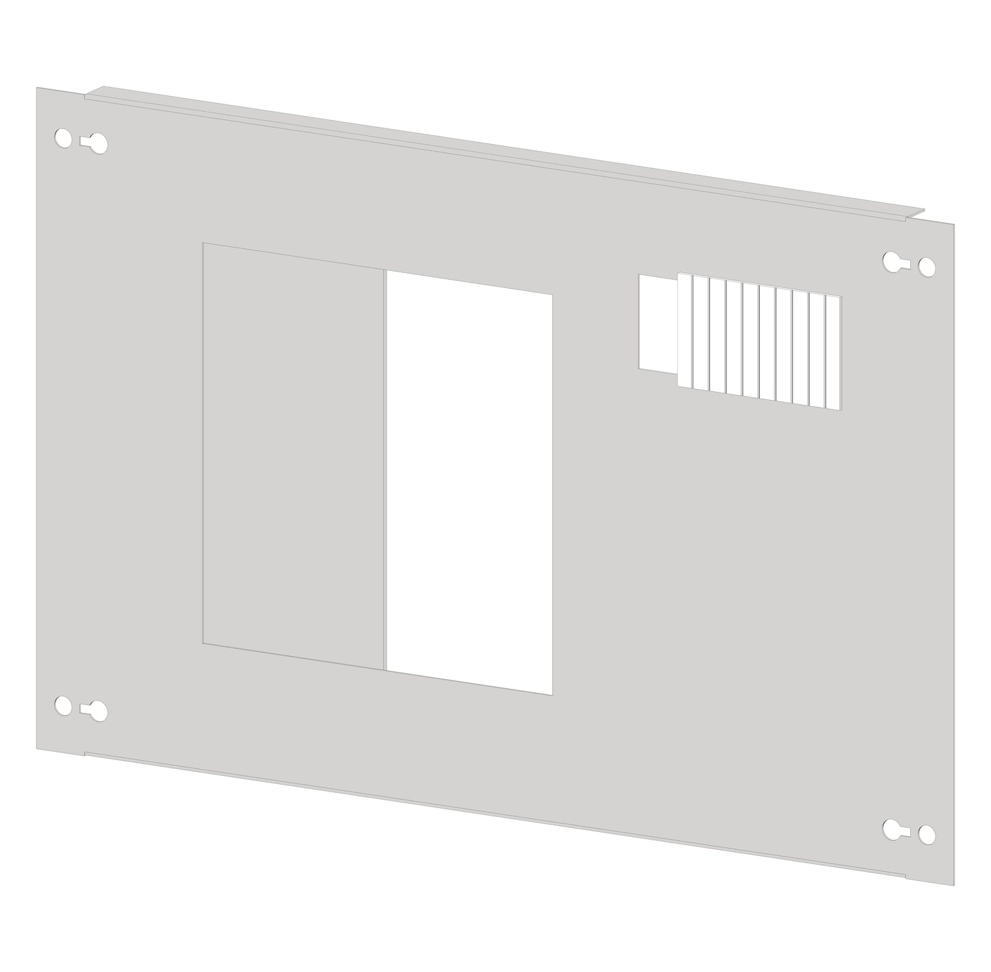 Front plate sheet steel with cutout 196x187mm, 2 unit-wide