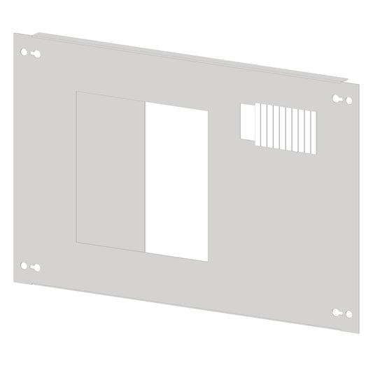 Front plate sheet steel with cutout 196x187mm, 2 unit-wide