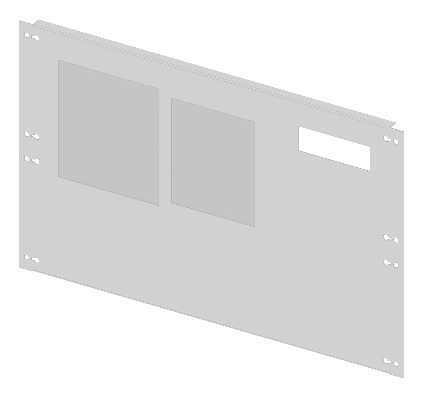 Front plate 3B10 sheet steel with cutout, 3 unit-wide