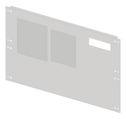 Front plate 3B10 sheet steel with cutout, 3 unit-wide