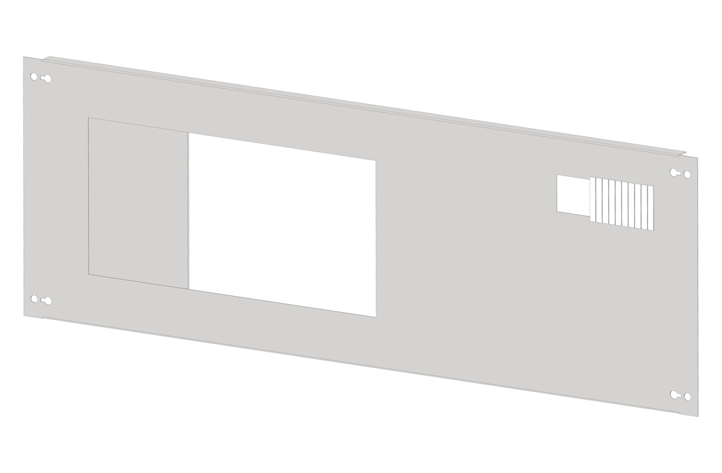 Front plate sheet steel with cutout 196x187mm, 4 unit-wide