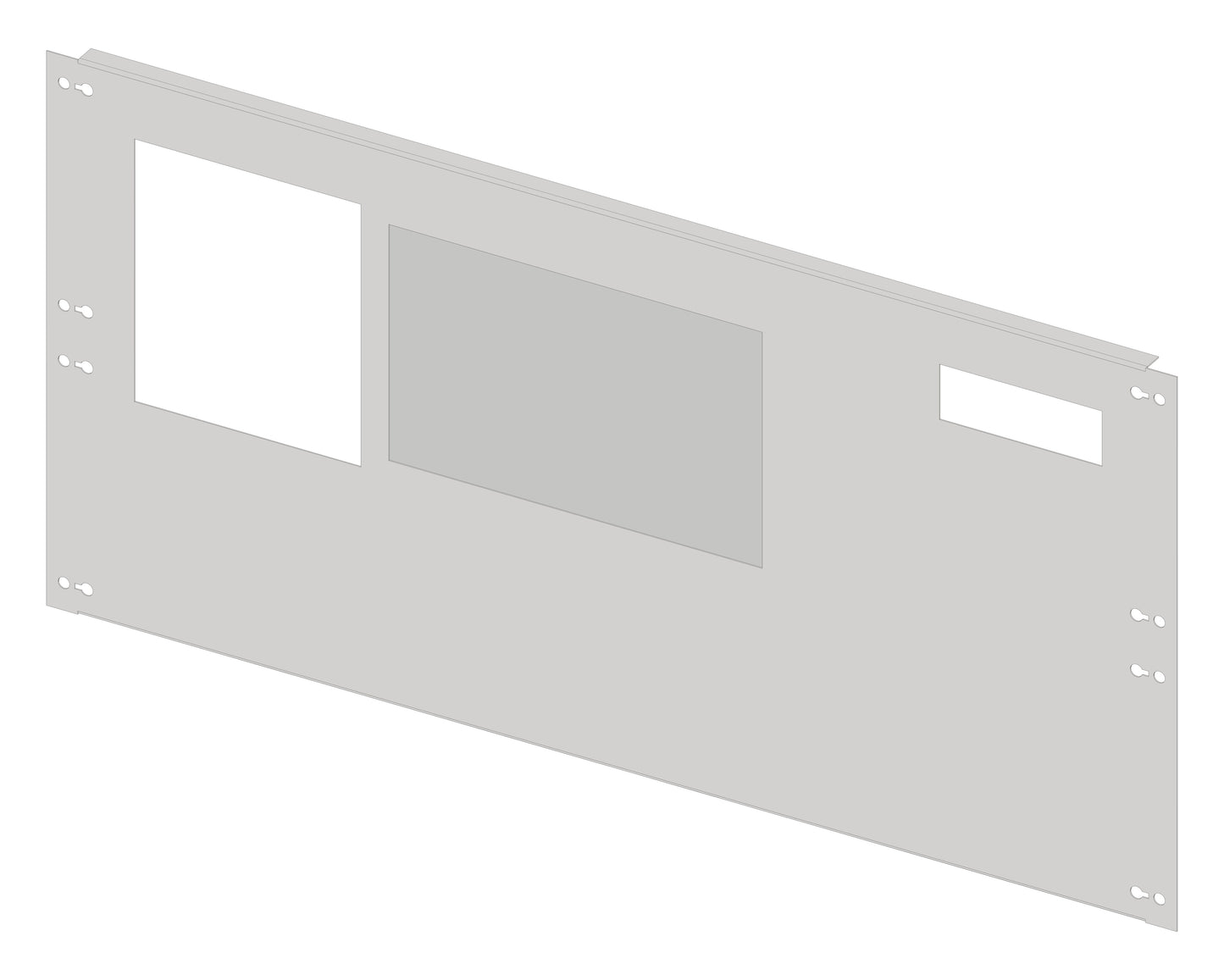 Front plate 4B10 sheet steel with cutout, 4 unit-wide