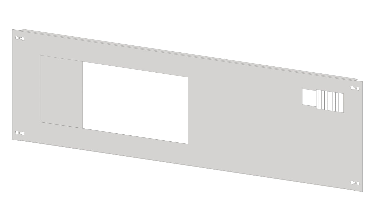 Front plate sheet steel with cutout 196x187mm, 5 unit-wide