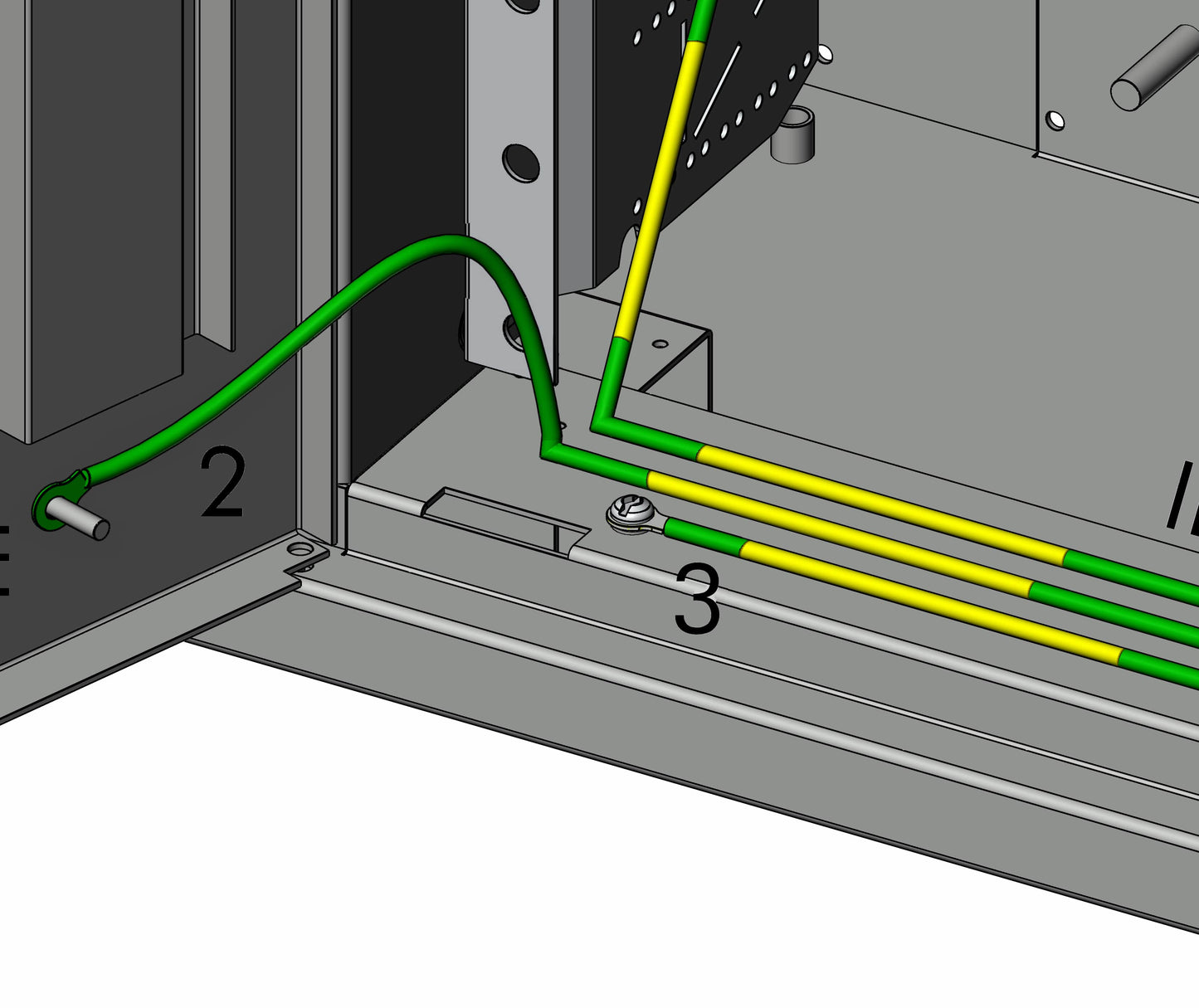 Grounding Kit, Washers enclosed, 5 Cables signed with "1-3"