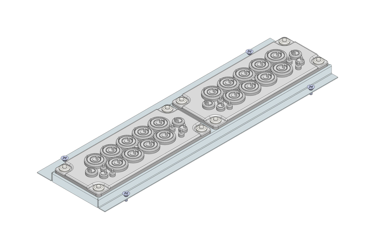 Push through gland plate IP20C, 18x 18-30 mm cable glands