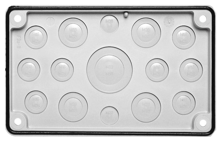 Cable entry gland plate 2xM20, 8xM25/16, 4xM32/20, 1xM50/32