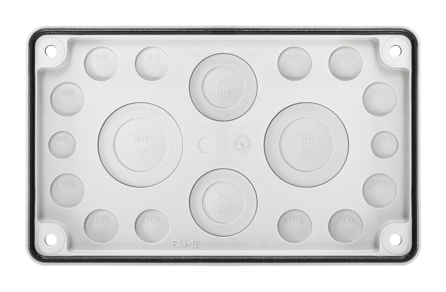 Cable entry gland plate 2xM16, 12xM20, 2xM40/25, 2xM50/32