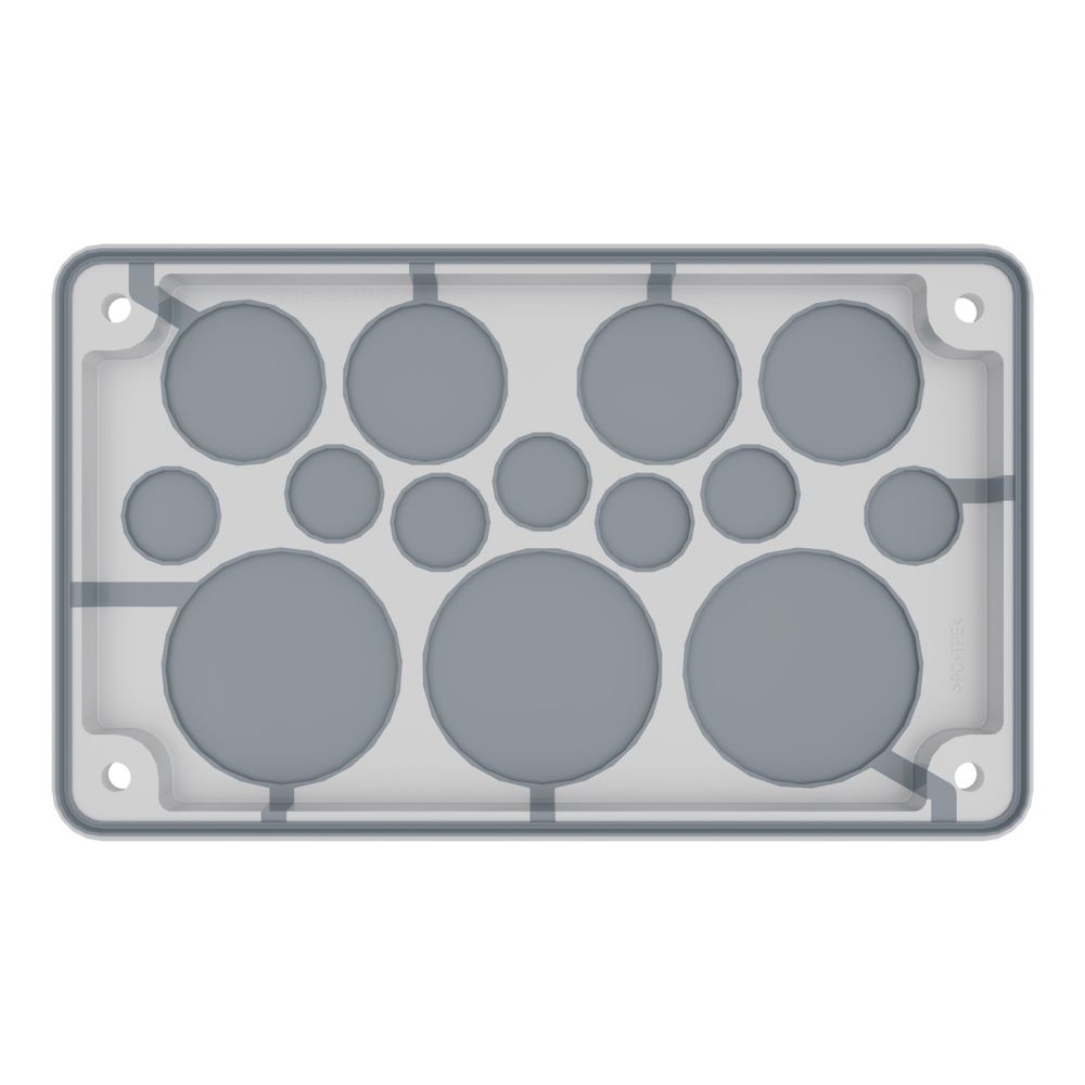 Cable entry gland plate, IP55, 7xØ3-20, 4xØ3-32, 3xØ3-50mm