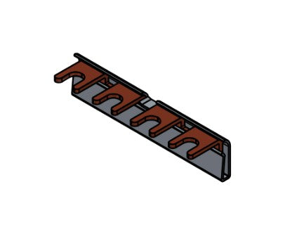 Bus bar 4-pole with insulation