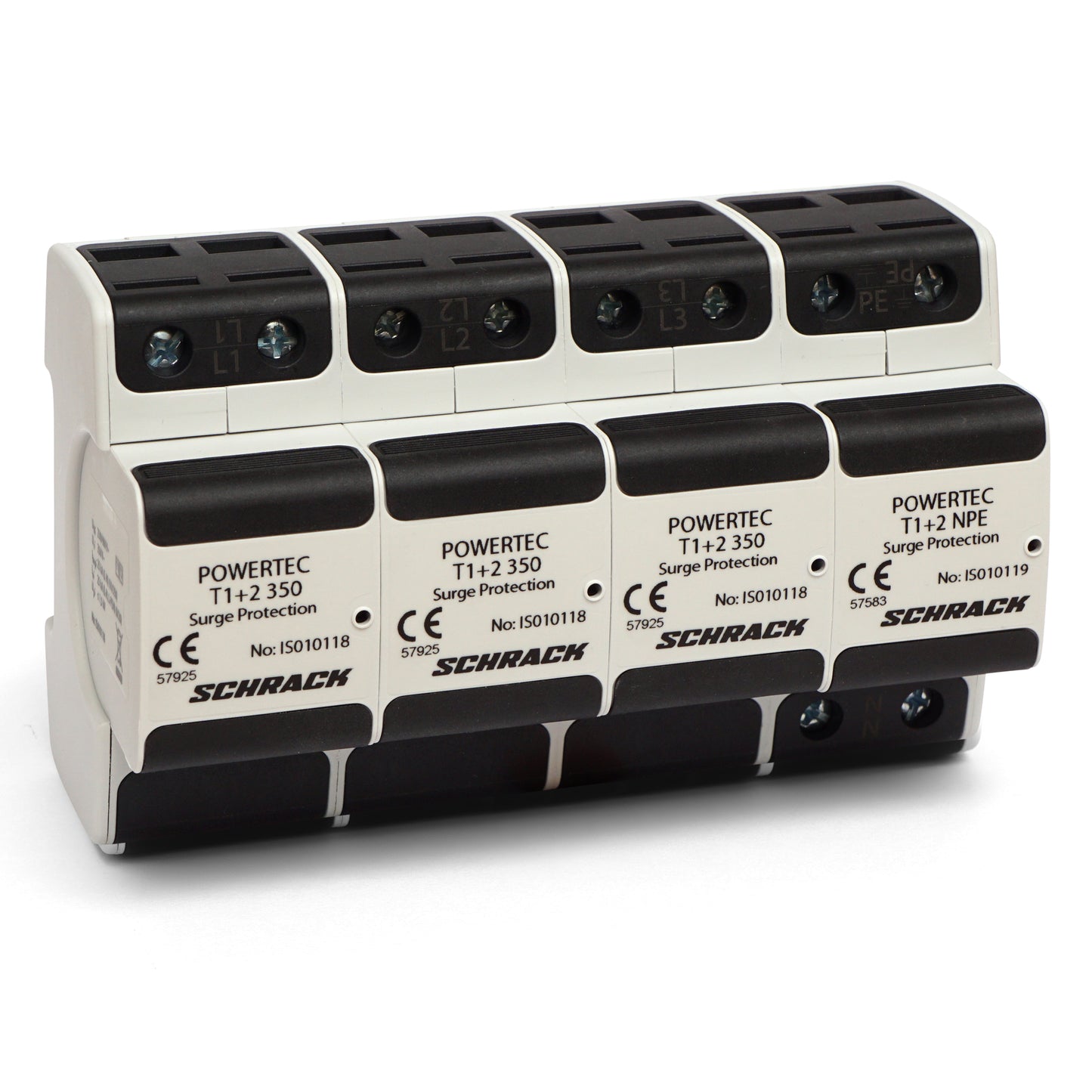 POWERTEC P 25kA + RC, 3+1 TT - 350V, T1/2, pluggable