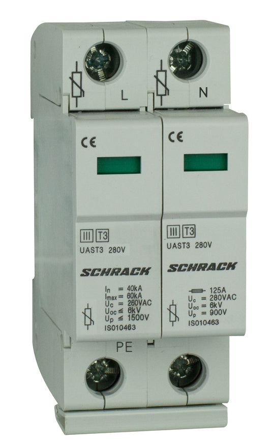 Descărcător complet, T3/D, 2p, 280V - Seria UAS