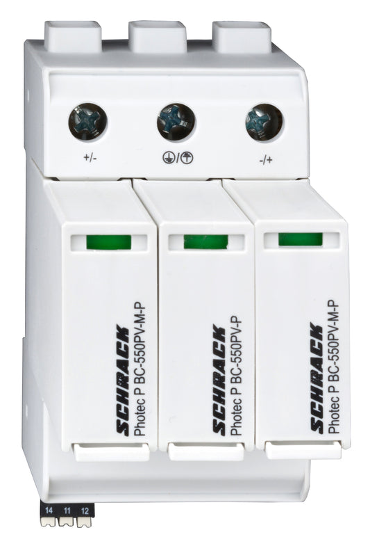 Descărcător broşabil, clasa1+2(B+C) 1100V c.c.,12,5kA+c.aux.