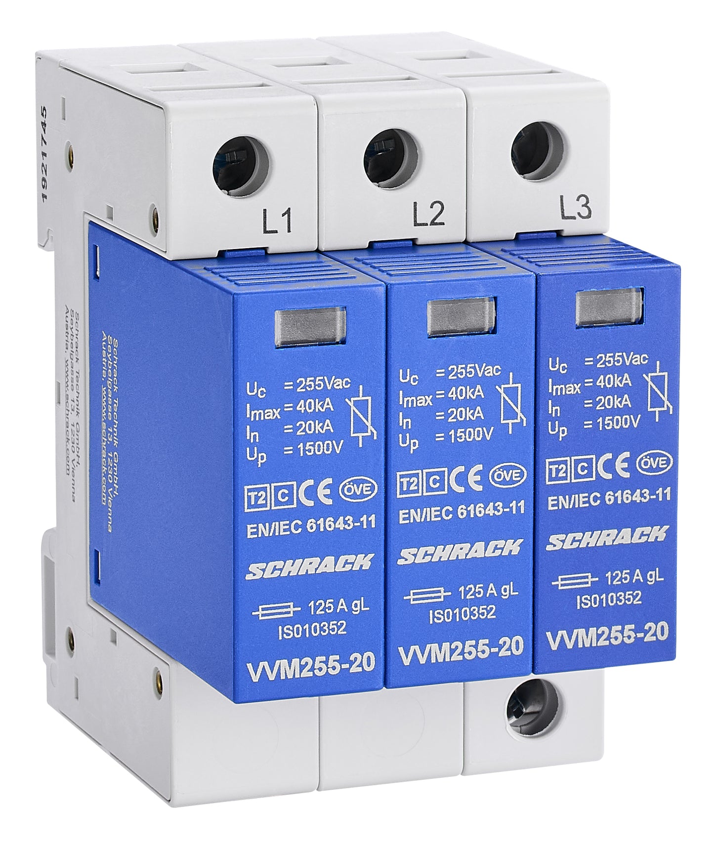 Set descărcător VARTEC C pt. TN-C 255V/20kA, 3+0