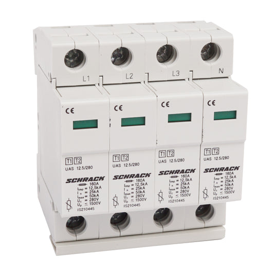 Descărcător complet T1+T2/BC 4P, TNS,12,5 kA/280V-Seria UAS