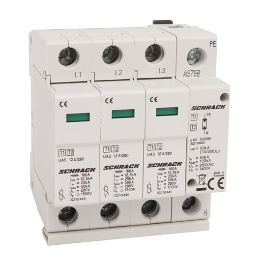 Descărcător complet T1+T2/BC,  TT, 12,5kA/280V - Seria UAS