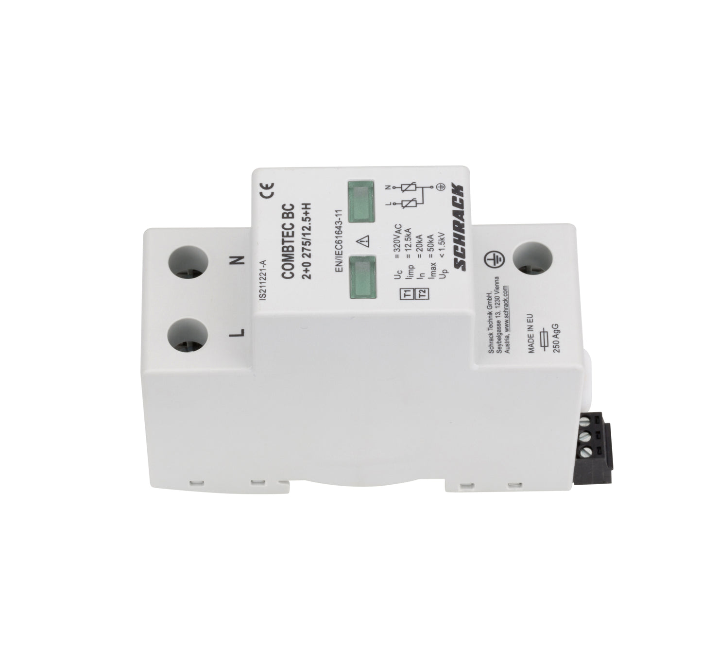 Descarcator COMBTEC BC 2+0 275/12,5+contact auxiliar