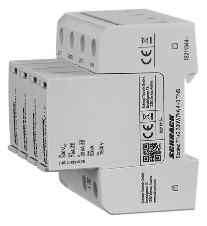 Surge arrester, 4+0  TNS, T1+2, 300V, 7kA