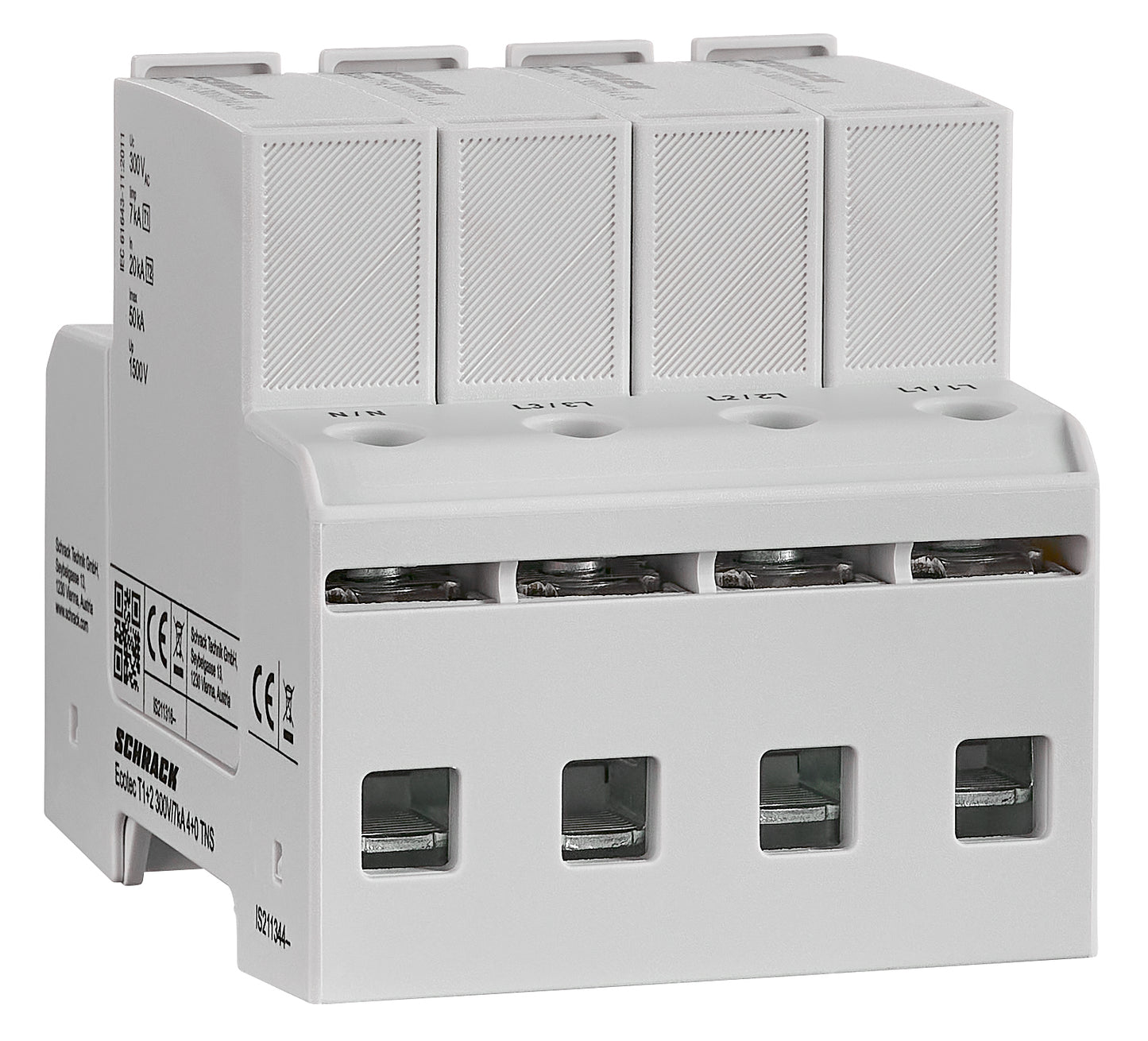 Surge arrester, 4+0  TNS, T1+2, 300V, 7kA