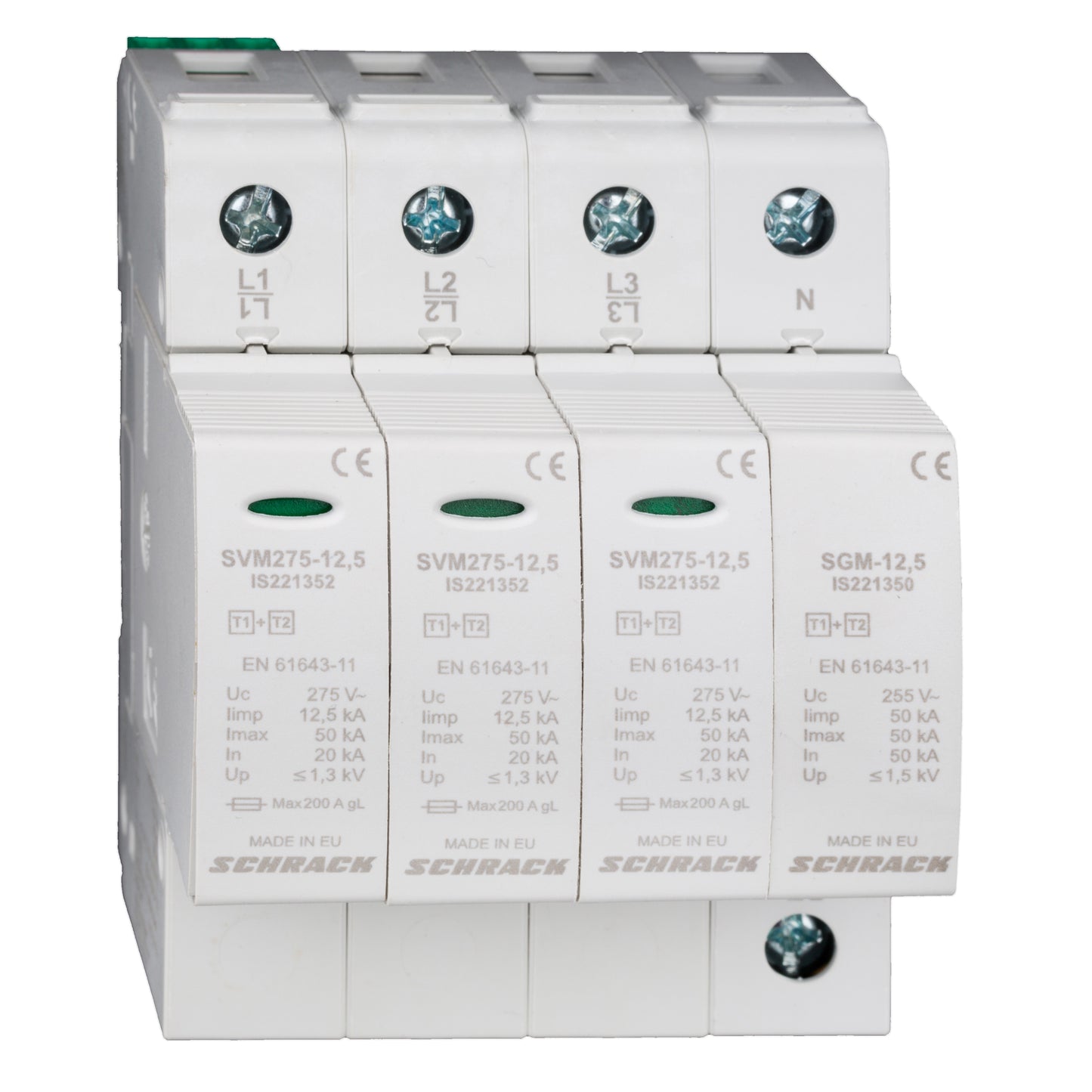 Descărcător 3+1 TT,Clasa I+II(B/C)275V,limp12,5kA+ca
