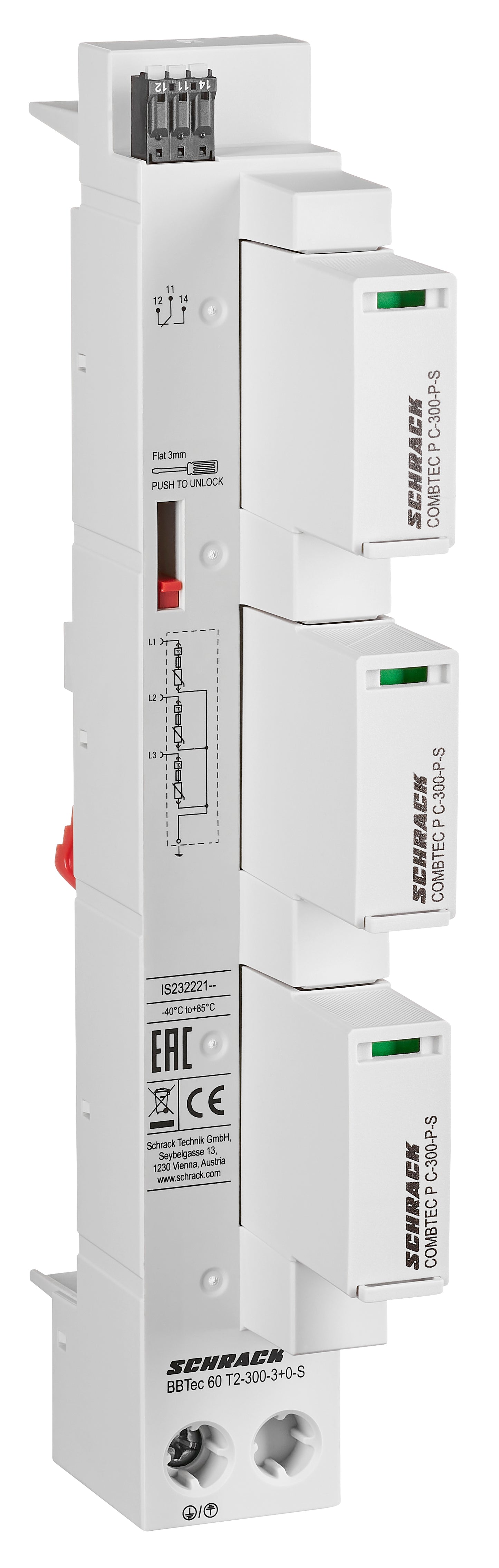 Surge Arrester for 60mm System 3+0 AX+F TN-C, Class 2(C)