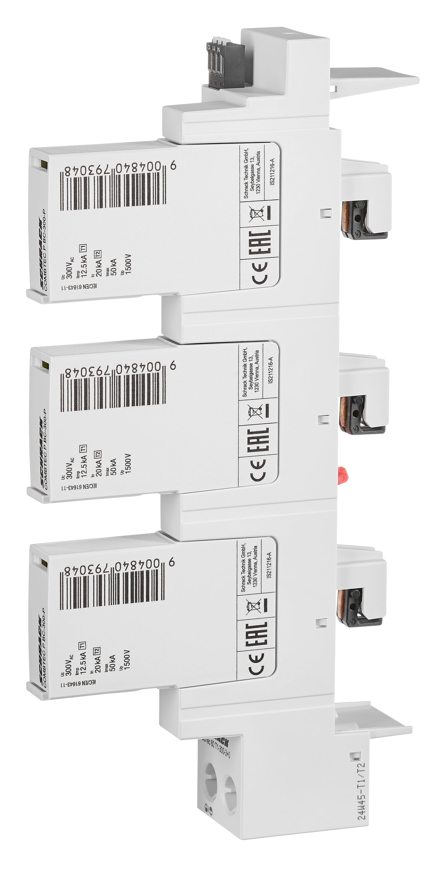 Surge Arrester for 60mm System 3+0 AX TN-C, Class 1+2(BC)