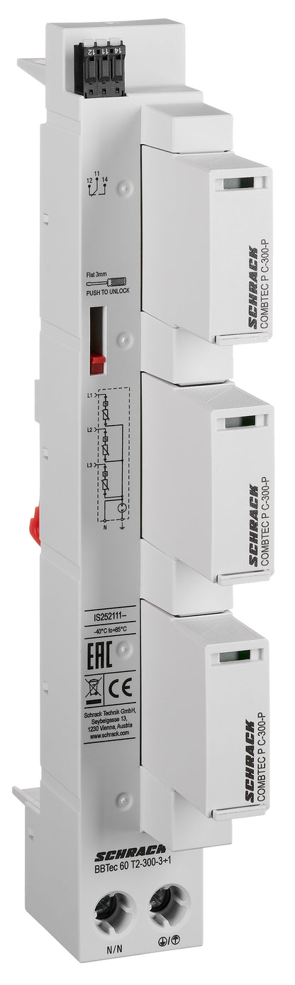 Surge Arrester for 60mm System 3+1, AX, TT/TN-S, Class 2(C)