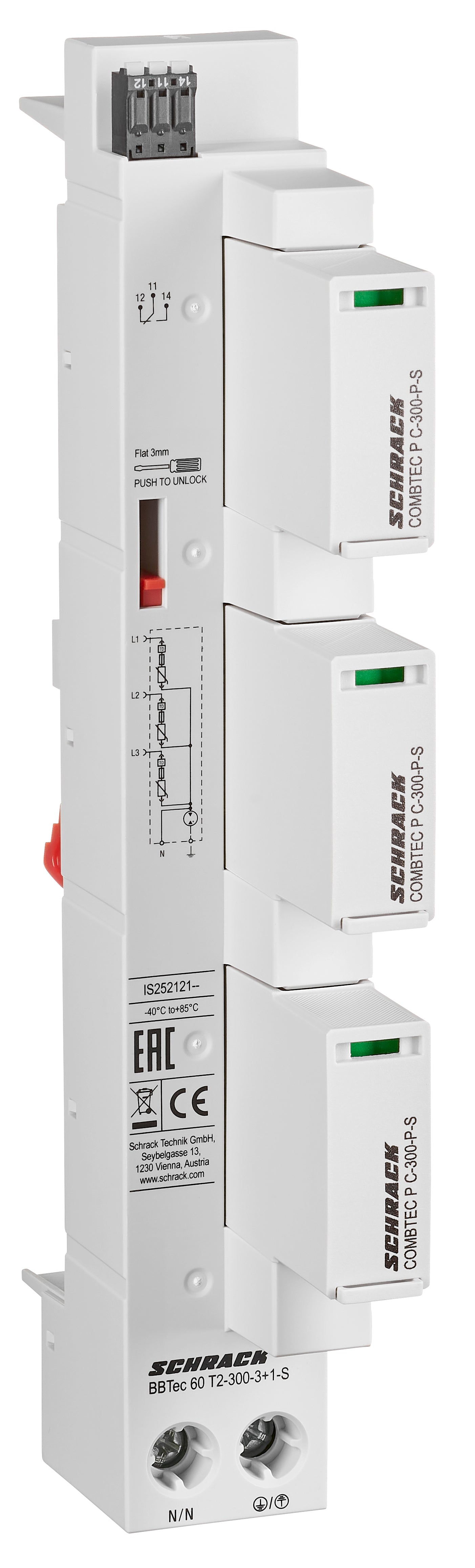 Surge Arrester for 60mm System 3+1 AX+F, TT/TN-S, Class 2(C)