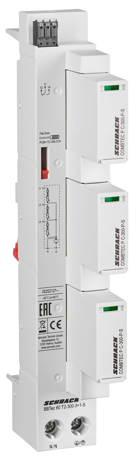Surge Arrester for 60mm System 3+1 AX+F, TT/TN-S, Class 2(C)